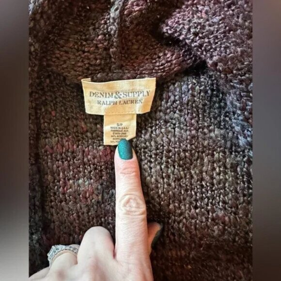 Denim & Supply Ralph Lauren Multicolor Fringe Knit Cardigan – Size Small (Oversi - Picture 9 of 9